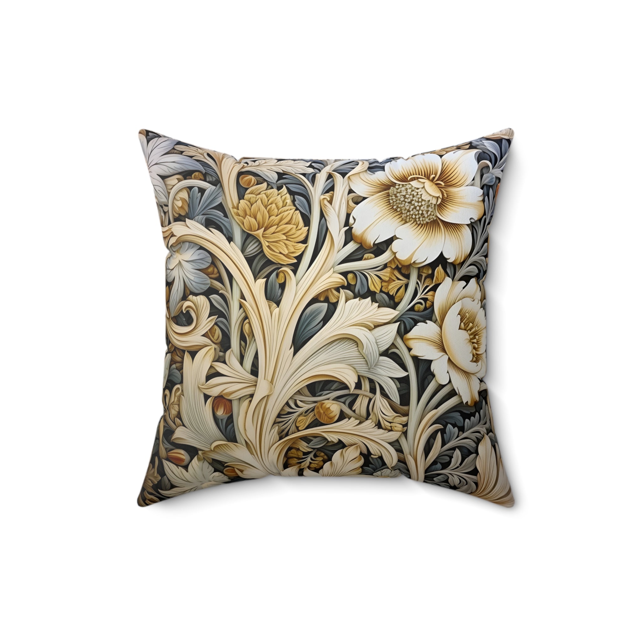 Beautiful and Elegant Floral Spun Polyester Throw Pillow