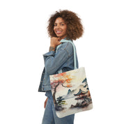 Beautiful Japanese Scene Design Polyester Canvas Tote Bag (AOP)