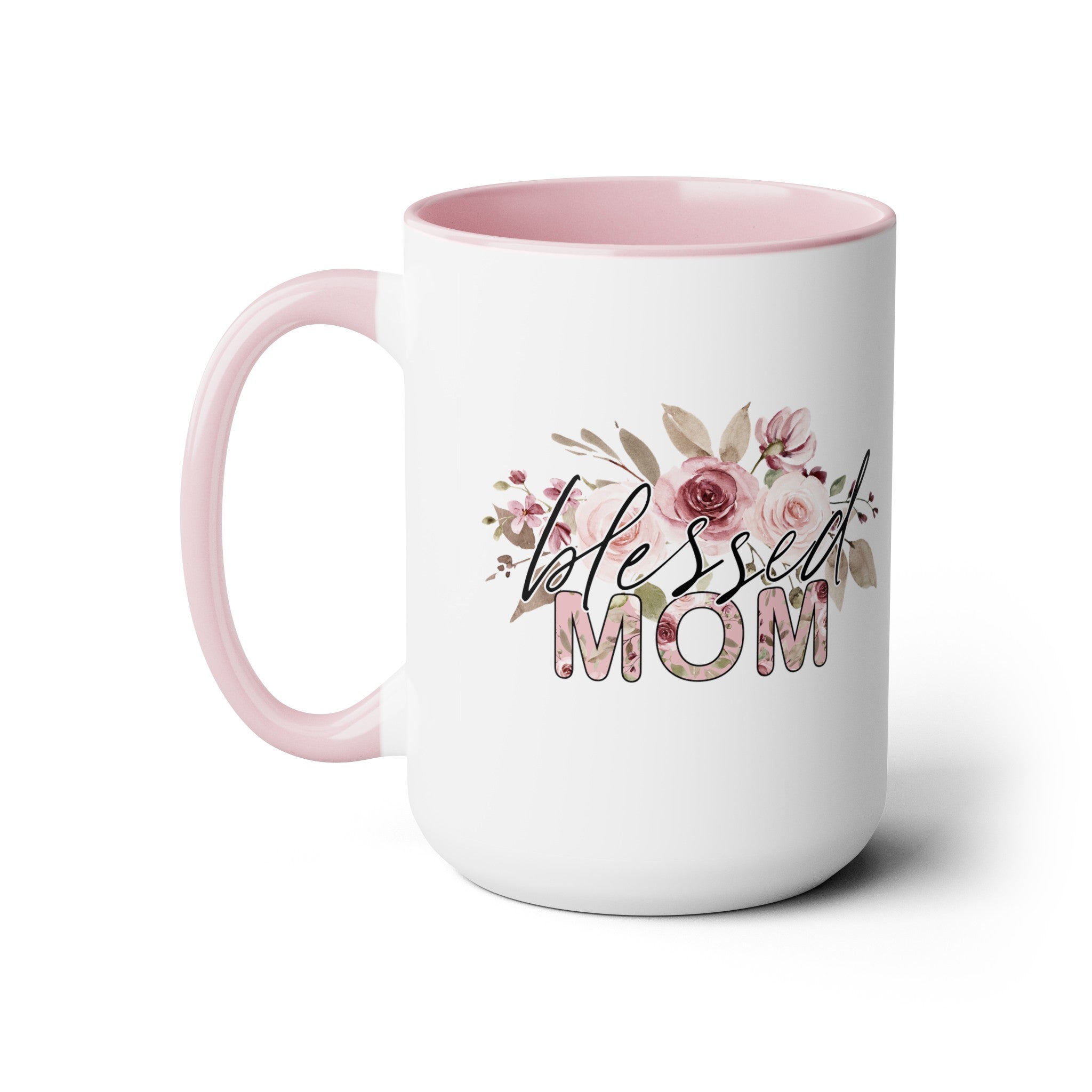 Blessed Mom Two-Tone Coffee Mugs, 15oz