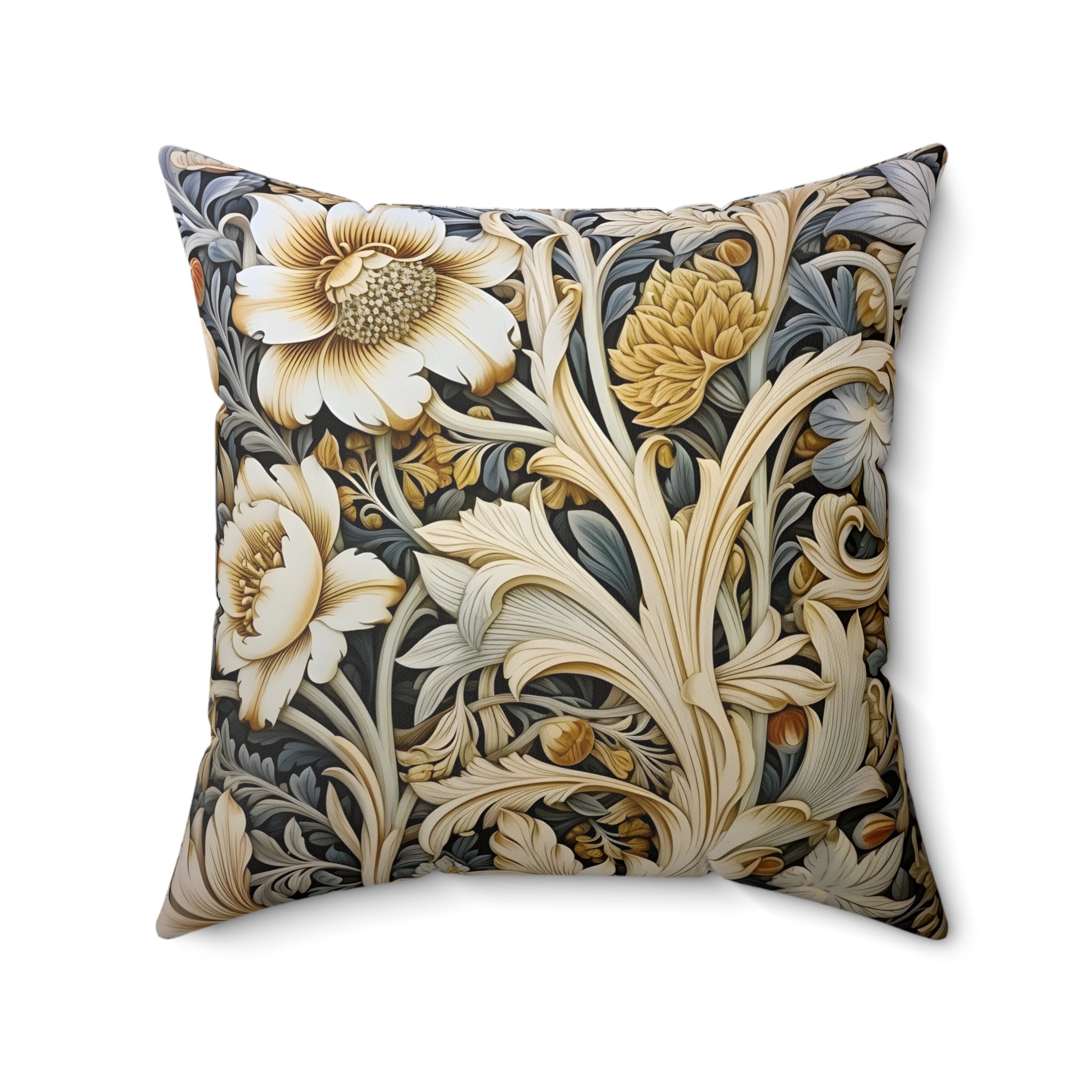 Beautiful and Elegant Floral Spun Polyester Throw Pillow
