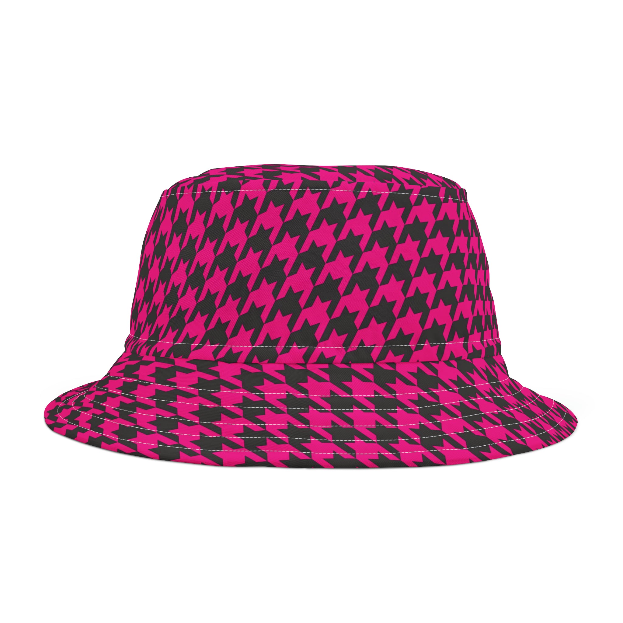 Pink Houndstooth Bucket Hat (AOP)