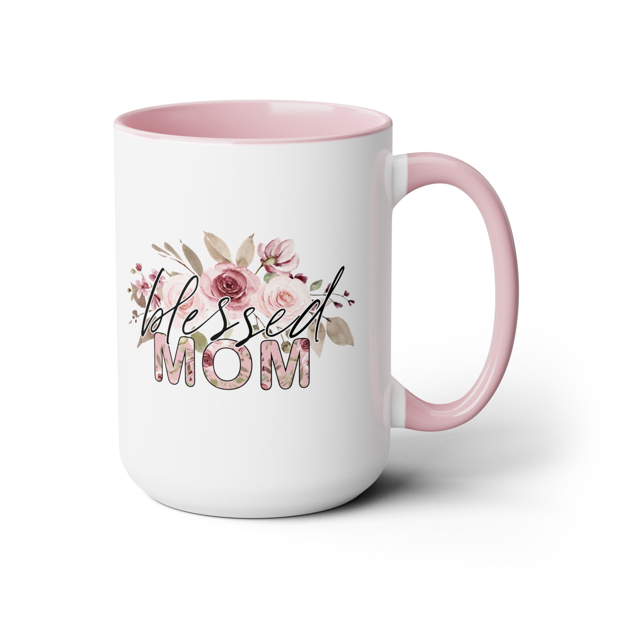 Blessed Mom Two-Tone Coffee Mugs, 15oz