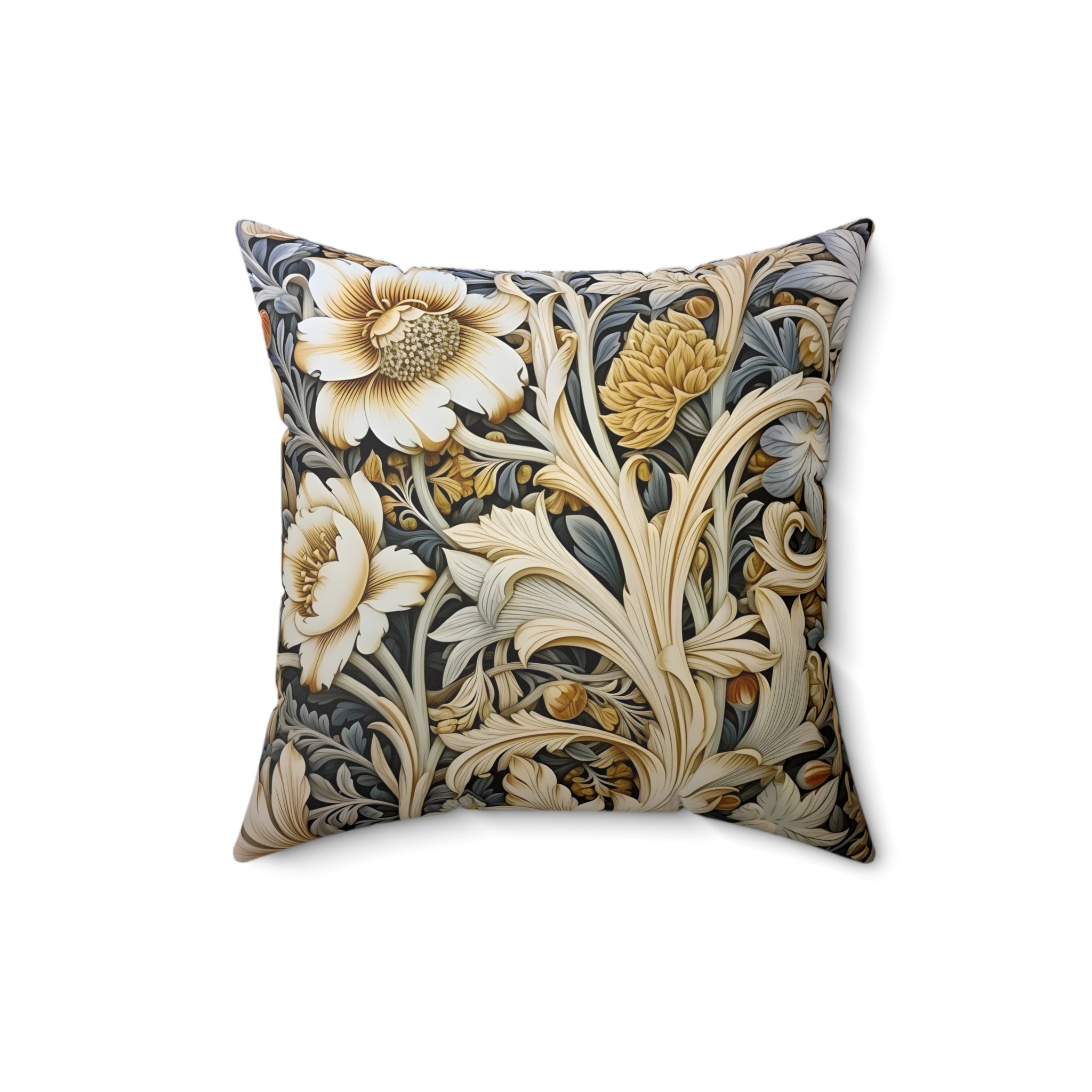 Beautiful and Elegant Floral Spun Polyester Throw Pillow