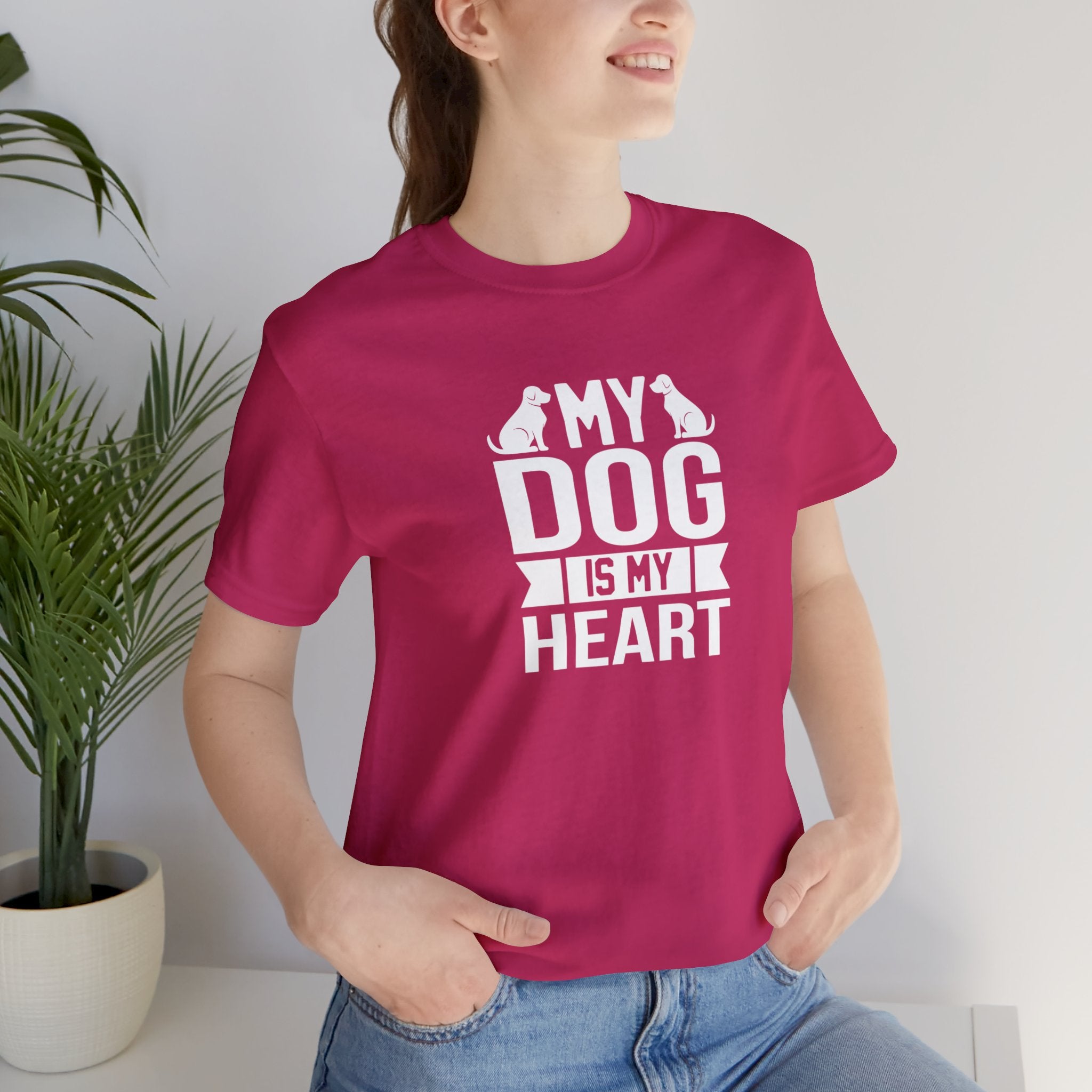 My Dog Is My Heart Unisex Jersey Short Sleeve Tee