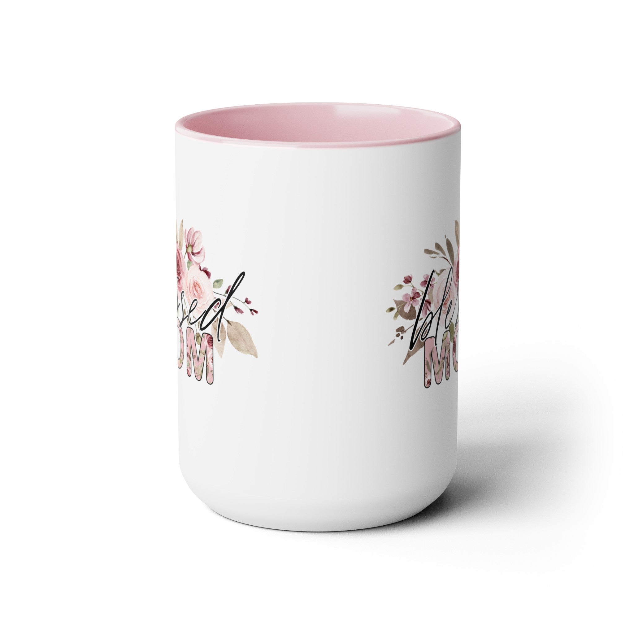 Blessed Mom Two-Tone Coffee Mugs, 15oz