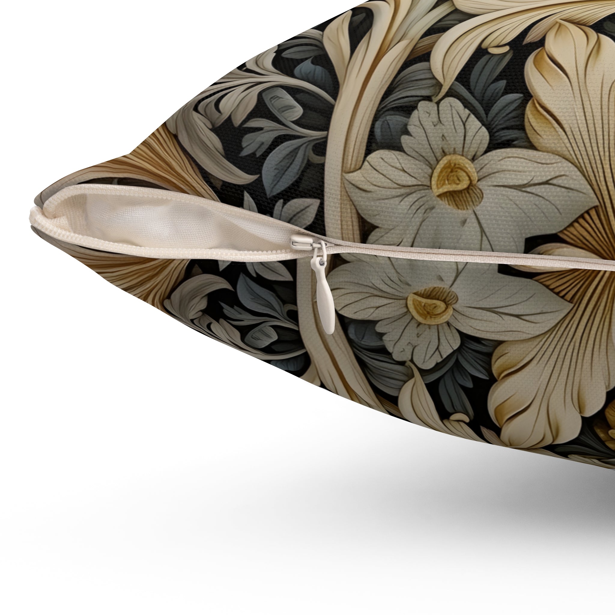 Beautiful and Elegant Floral Spun Polyester Throw Pillow