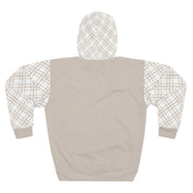 Taupe and Plaid Warm Unisex Pullover Hoodie (AOP)