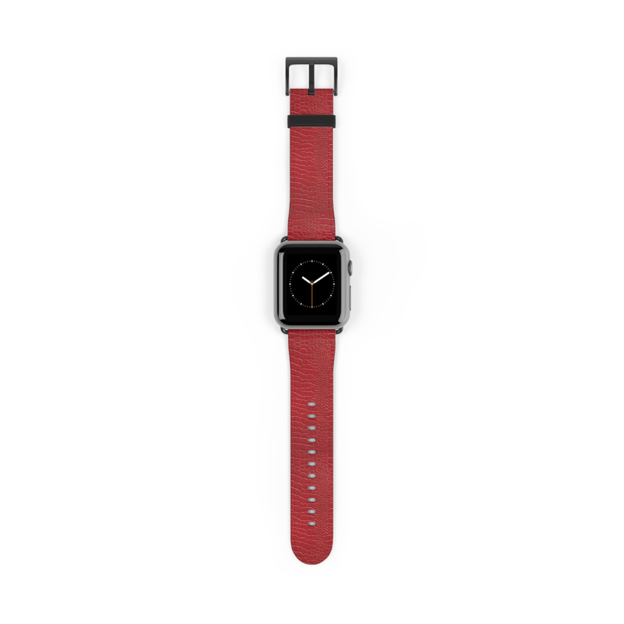 Luxury Look Red Crocodile Watch Band Compatible With Apple Watch