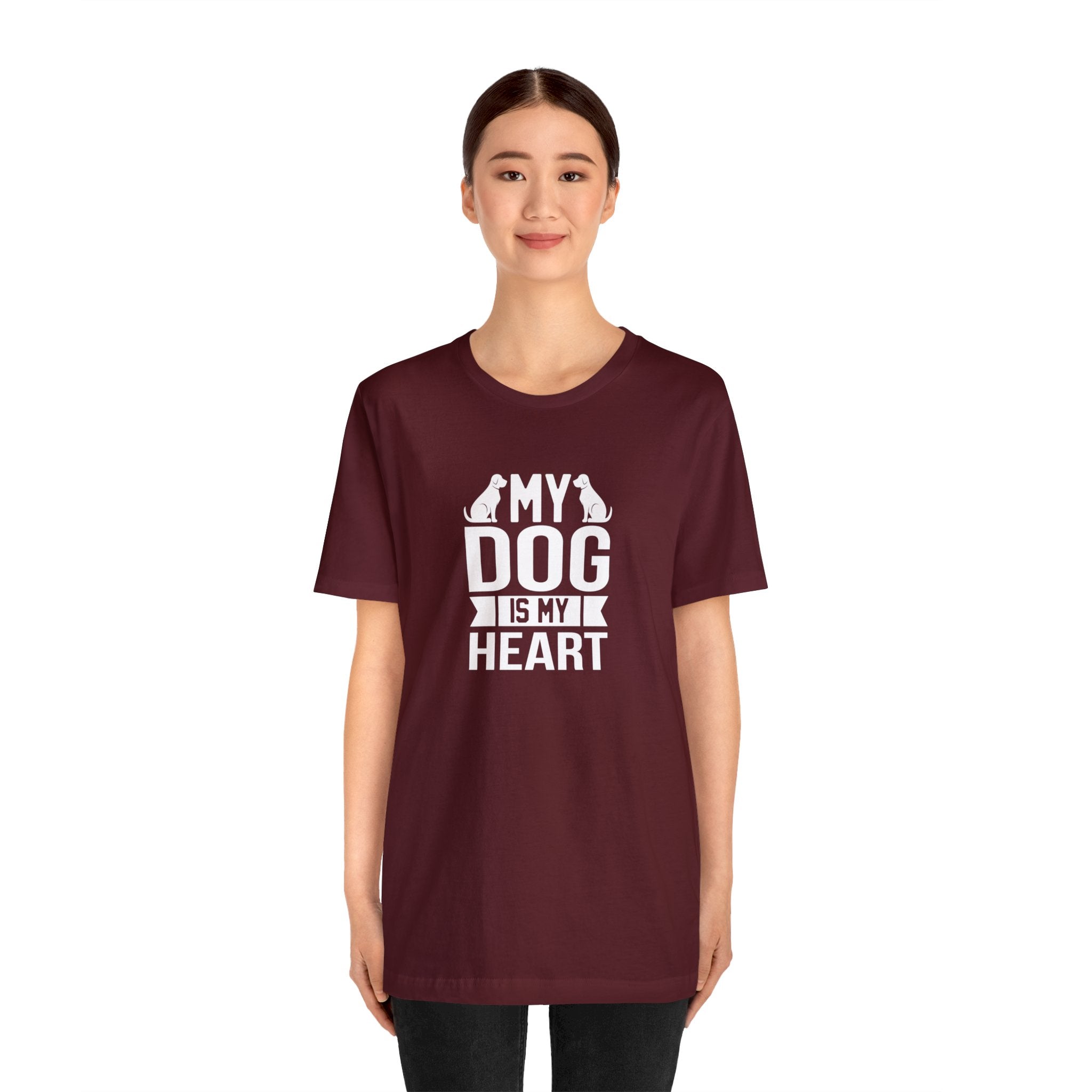 My Dog Is My Heart Unisex Jersey Short Sleeve Tee