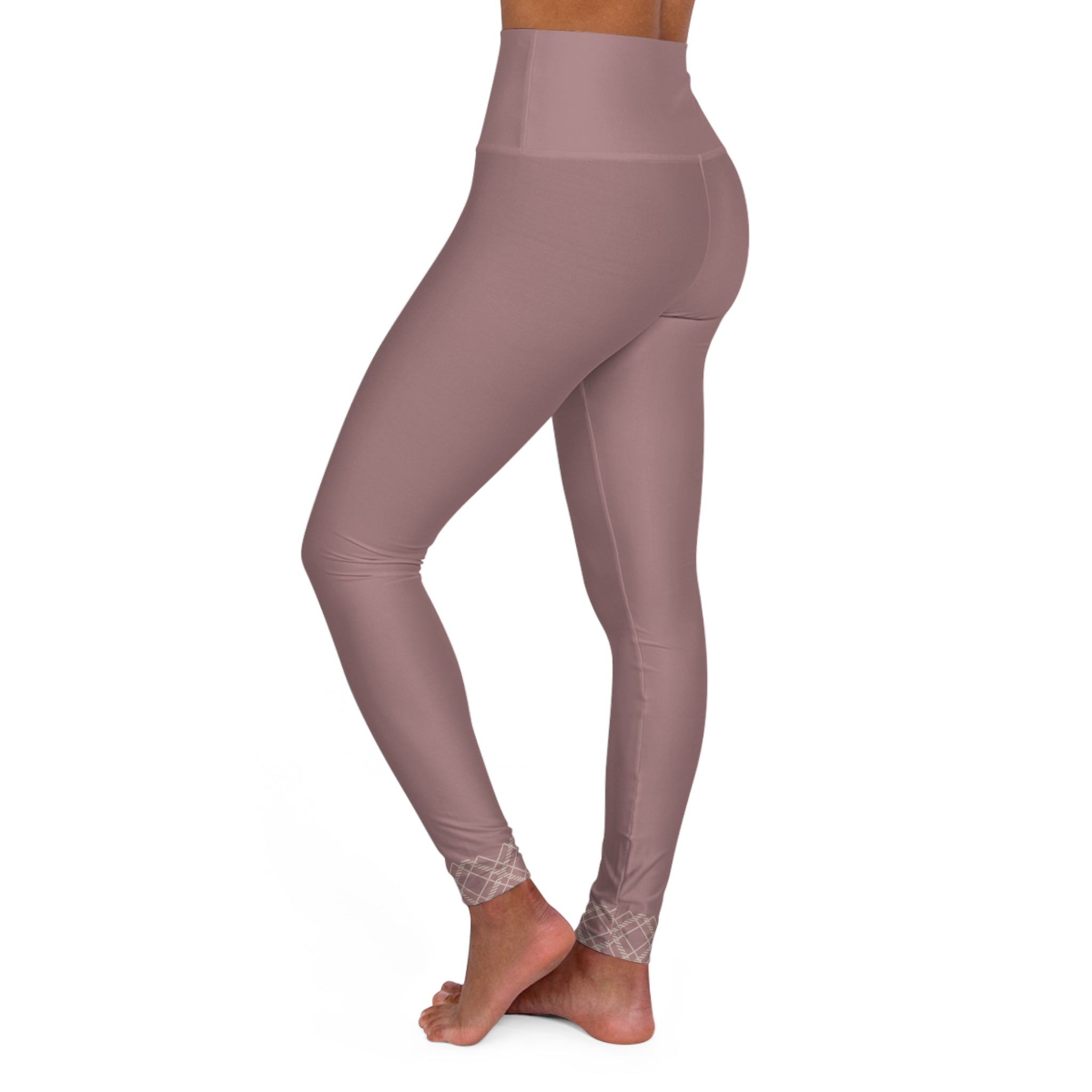 Smoky Mauve High Waisted Yoga Leggings (AOP)