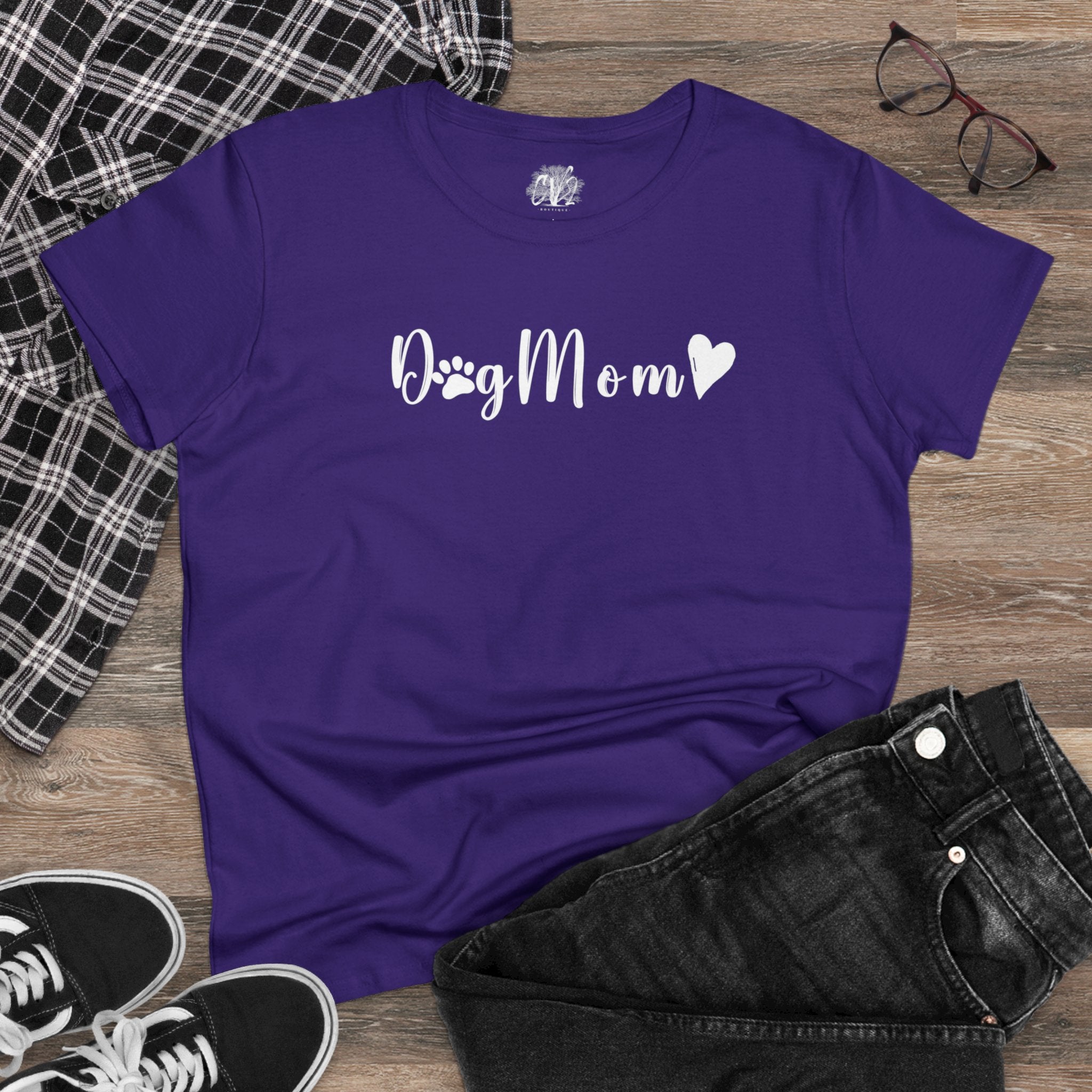 Dog Mom Women's Midweight Cotton Tee