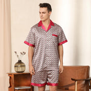 Men's Summer Printed Short-sleeved Shorts Pajamas