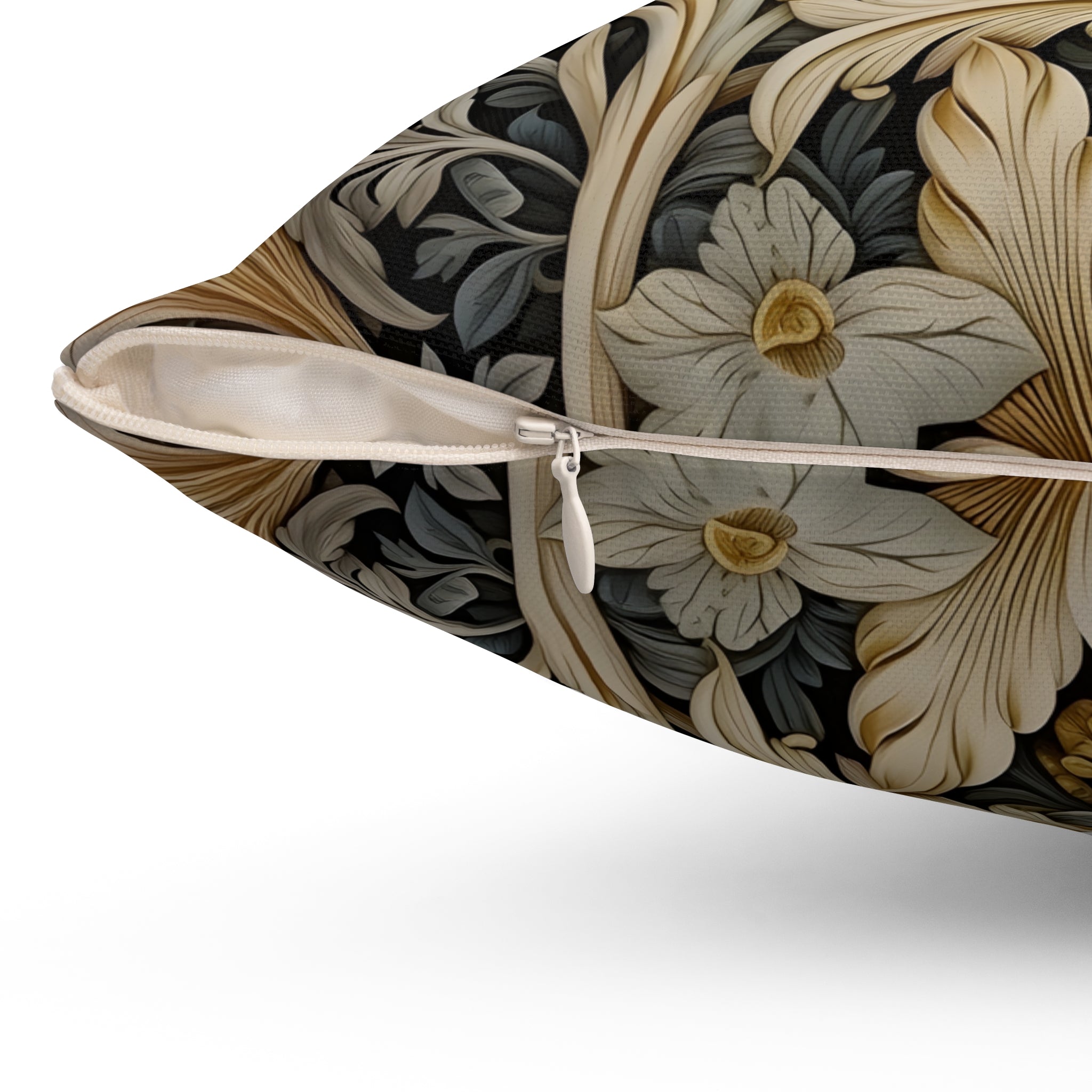 Beautiful and Elegant Floral Spun Polyester Throw Pillow