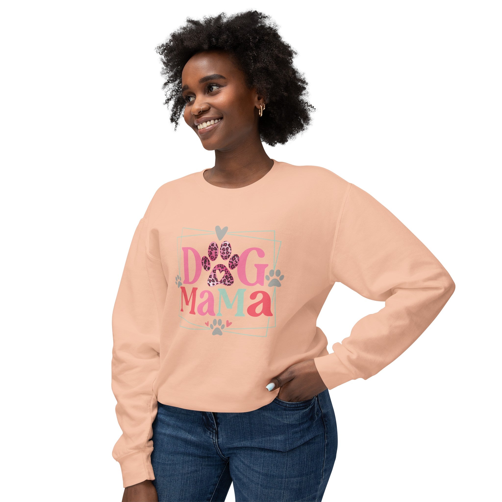 Dog Mama Lightweight Crewneck Sweatshirt