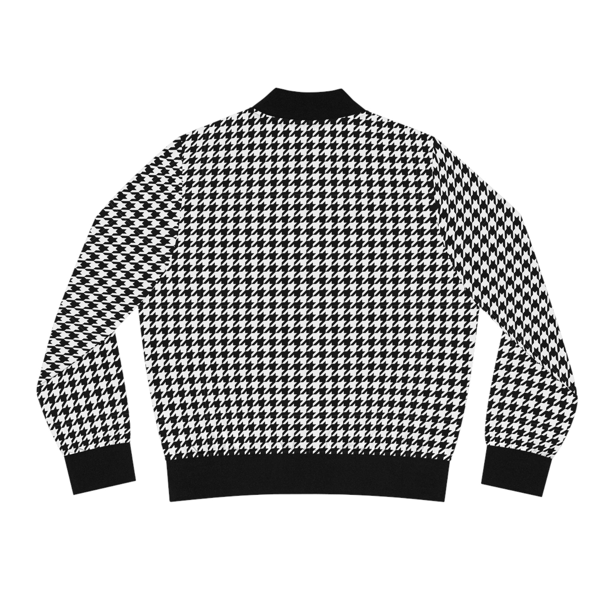 Stylish Houndstooth Women's Bomber Jacket (AOP)