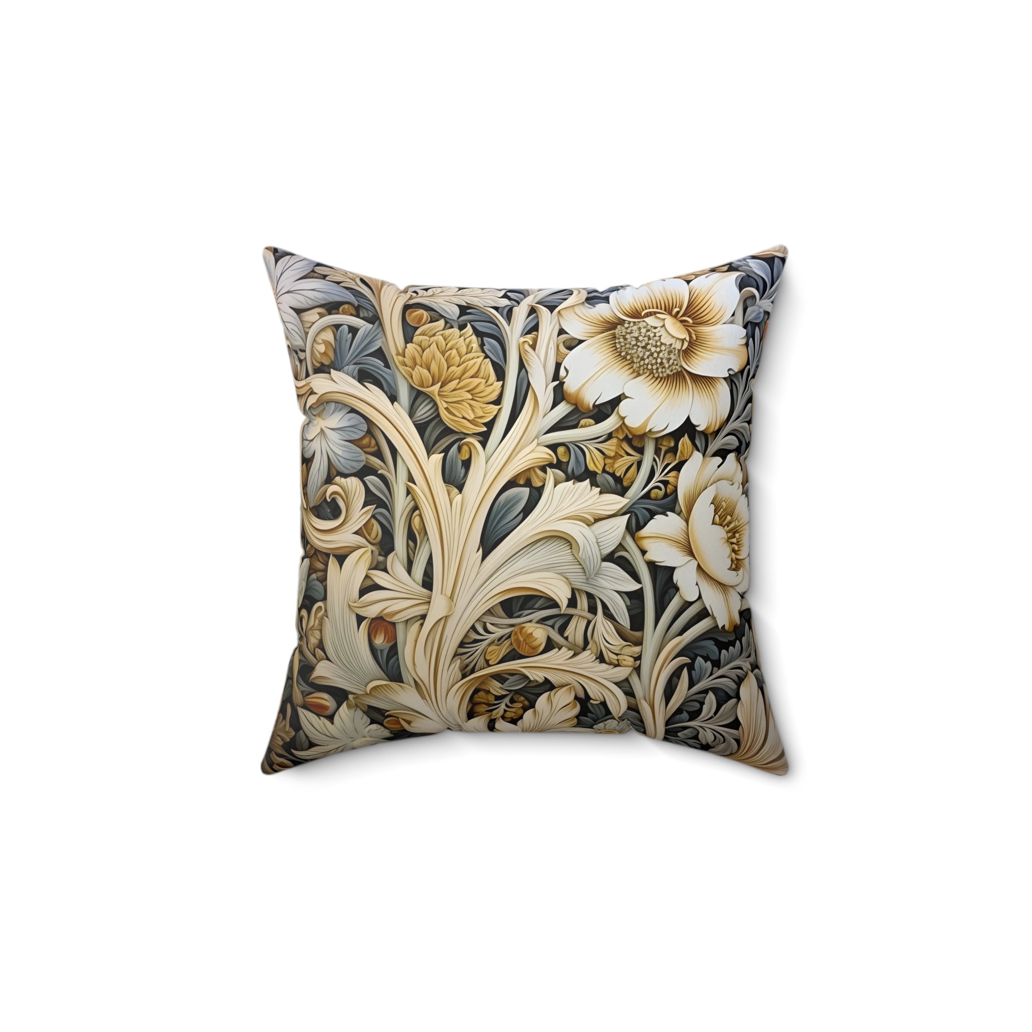 Beautiful and Elegant Floral Spun Polyester Throw Pillow