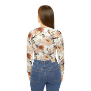 Lovely Fall Floral Women's Long Sleeve V-neck Shirt (AOP)