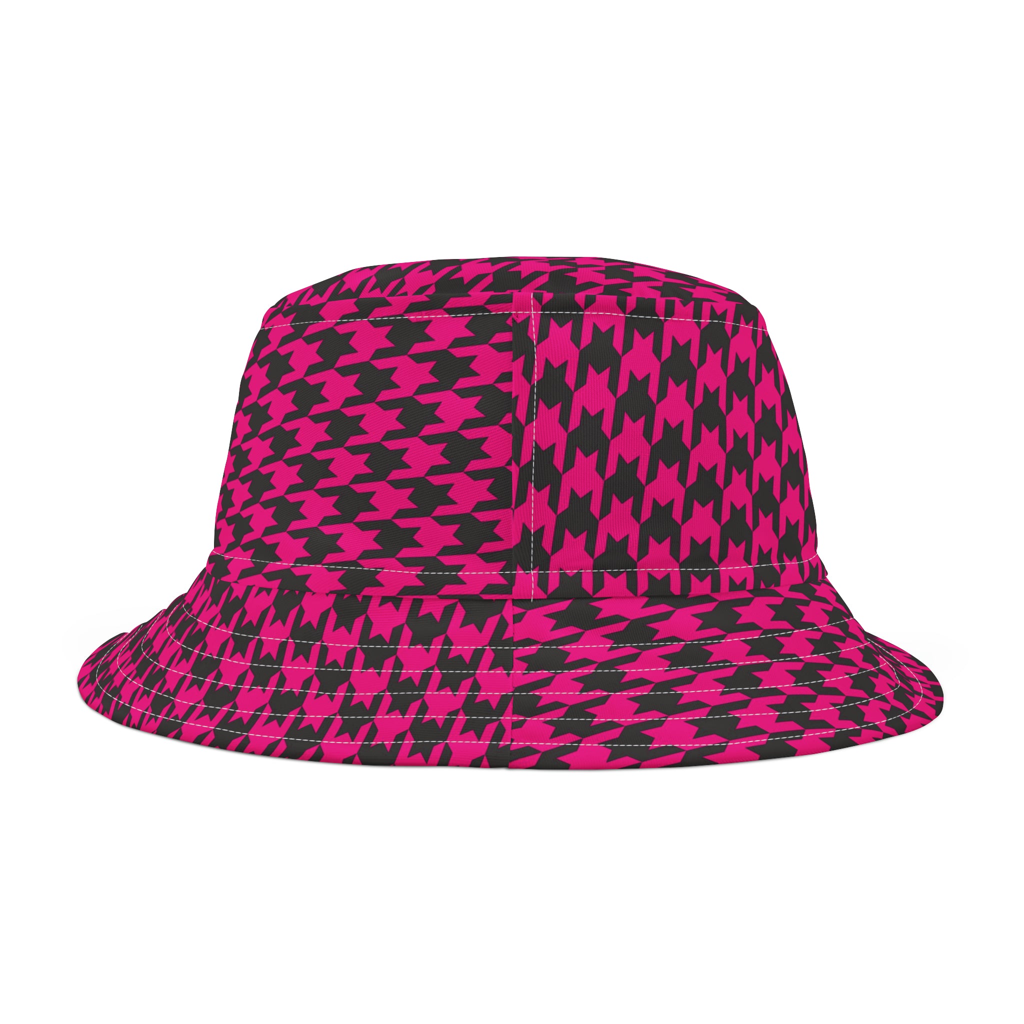 Pink Houndstooth Bucket Hat (AOP)