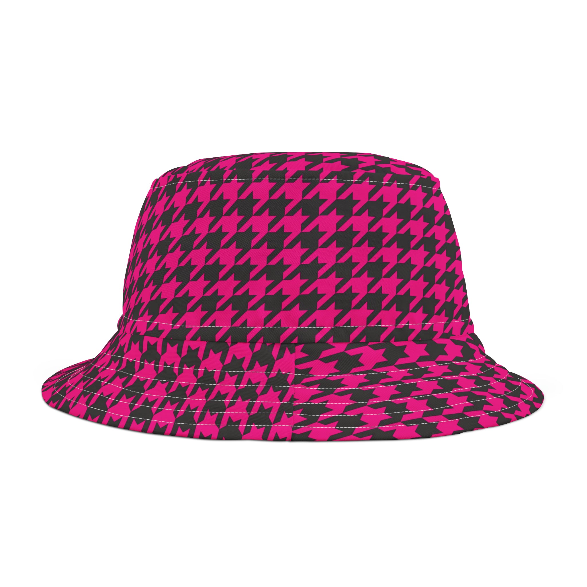 Pink Houndstooth Bucket Hat (AOP)
