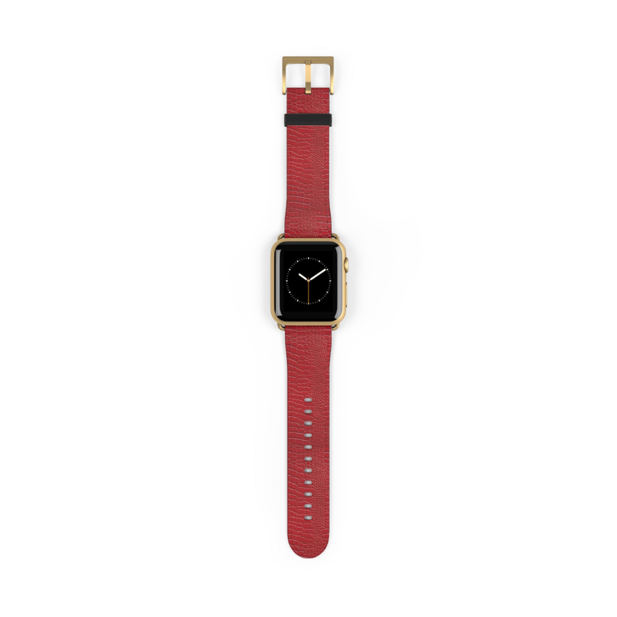 Luxury Look Red Crocodile Watch Band Compatible With Apple Watch