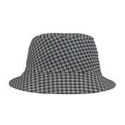 Gray Houndstooth Bucket Hat (AOP)