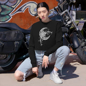 Hand Drawn Mystical Moon Flower Women's Cropped Sweatshirt