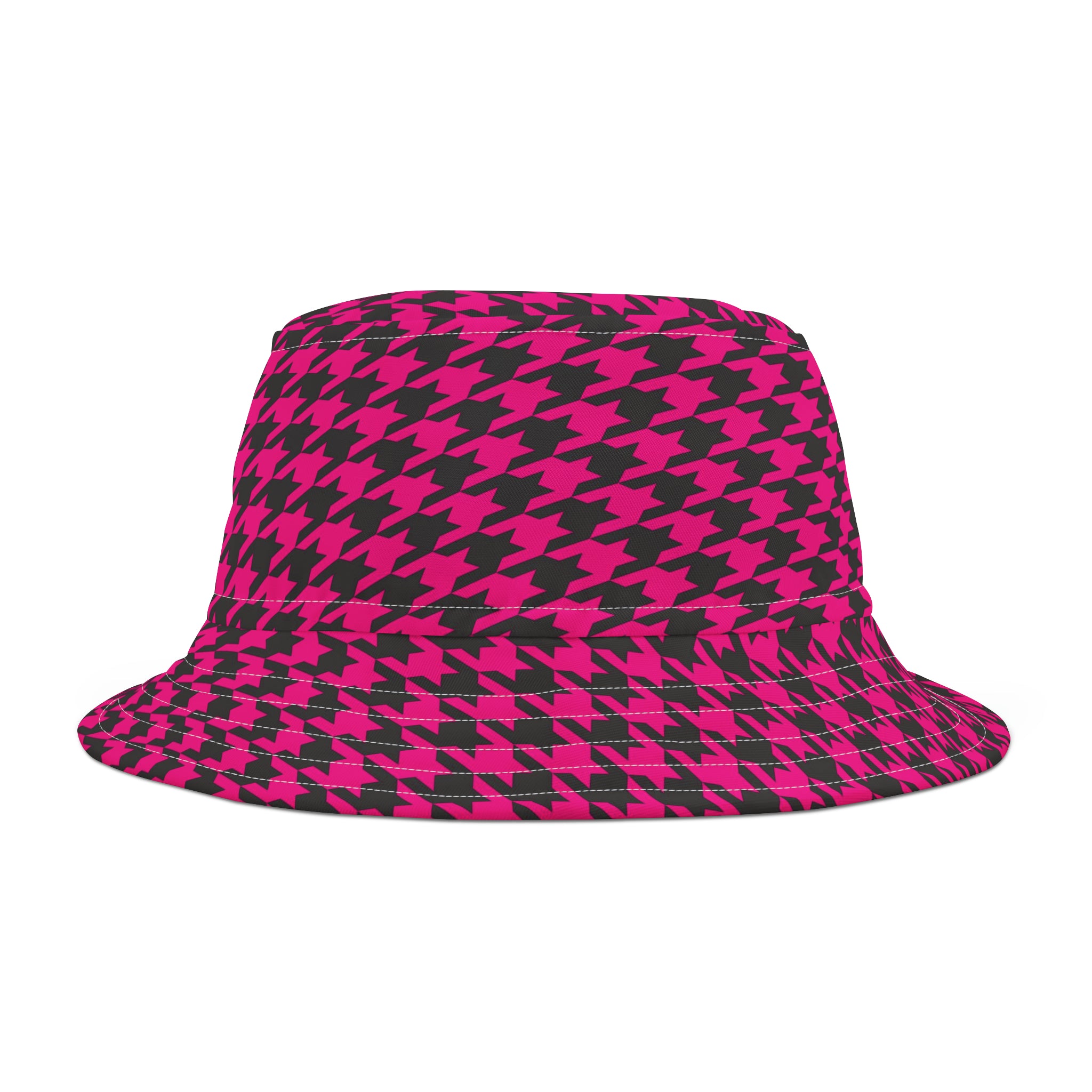Pink Houndstooth Bucket Hat (AOP)