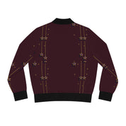 Cool Burgundy Star Women's Bomber Jacket (AOP)