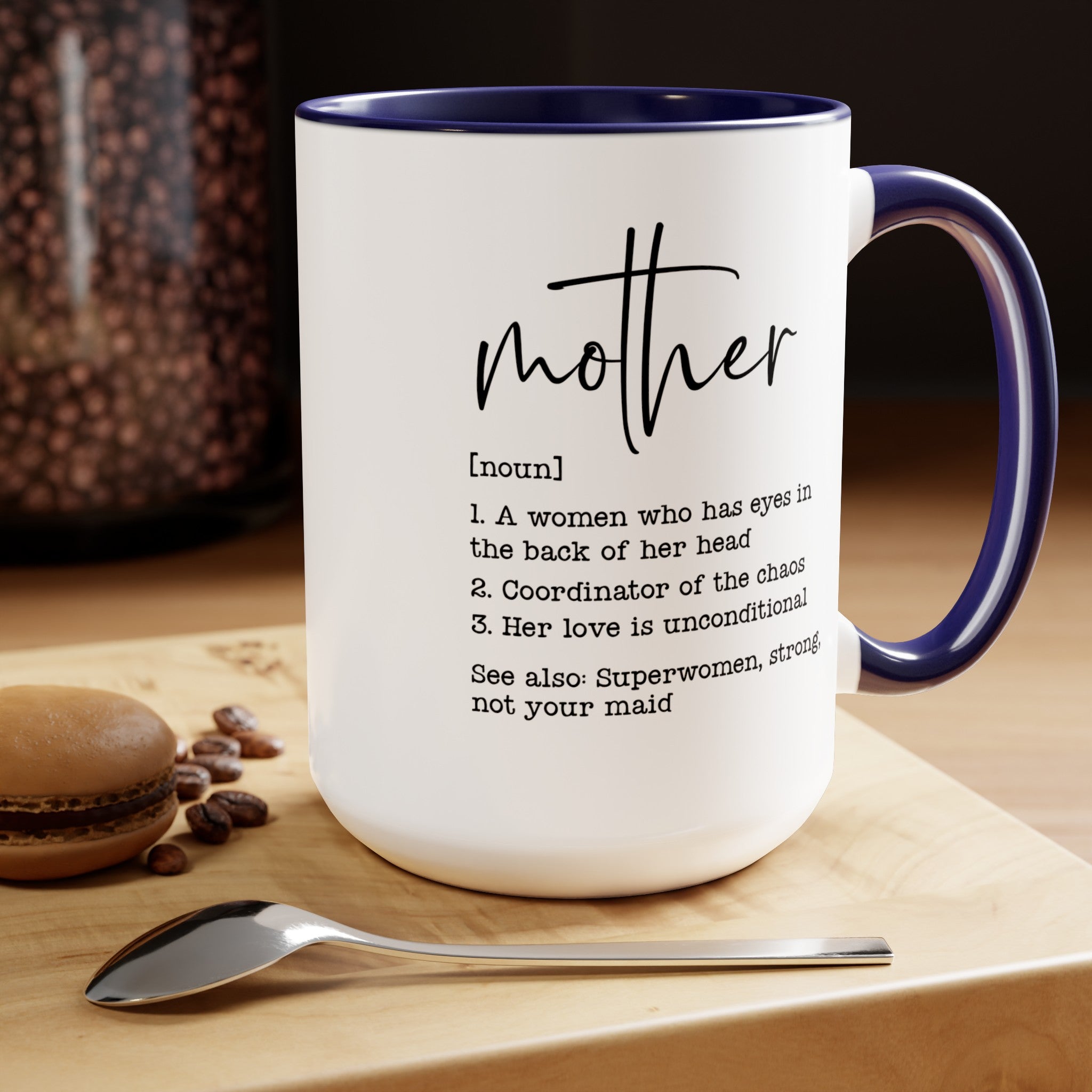 Mom Definition Two-Tone Coffee Mugs, 15oz