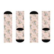 Ladies Fun Lama and Cactus Cushioned Crew Socks