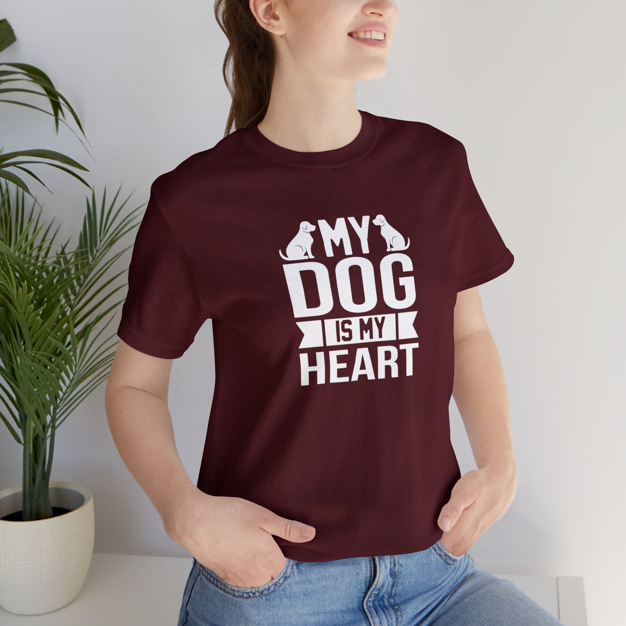 My Dog Is My Heart Unisex Jersey Short Sleeve Tee