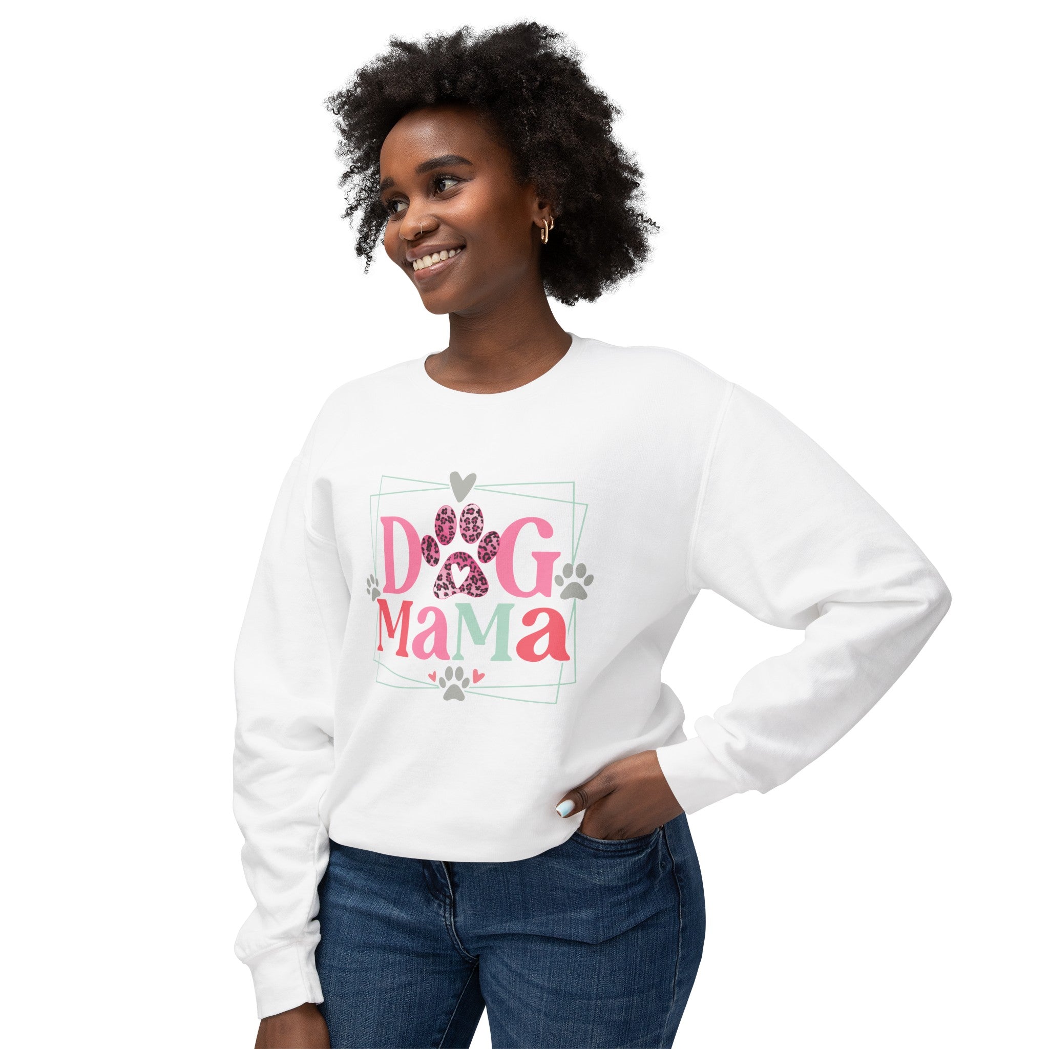 Dog Mama Lightweight Crewneck Sweatshirt
