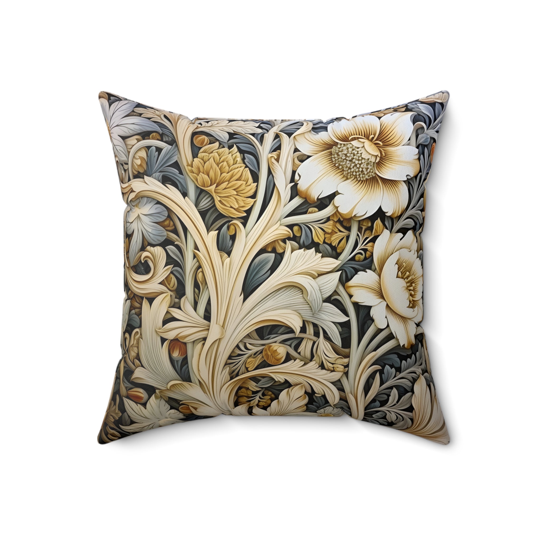 Beautiful and Elegant Floral Spun Polyester Throw Pillow