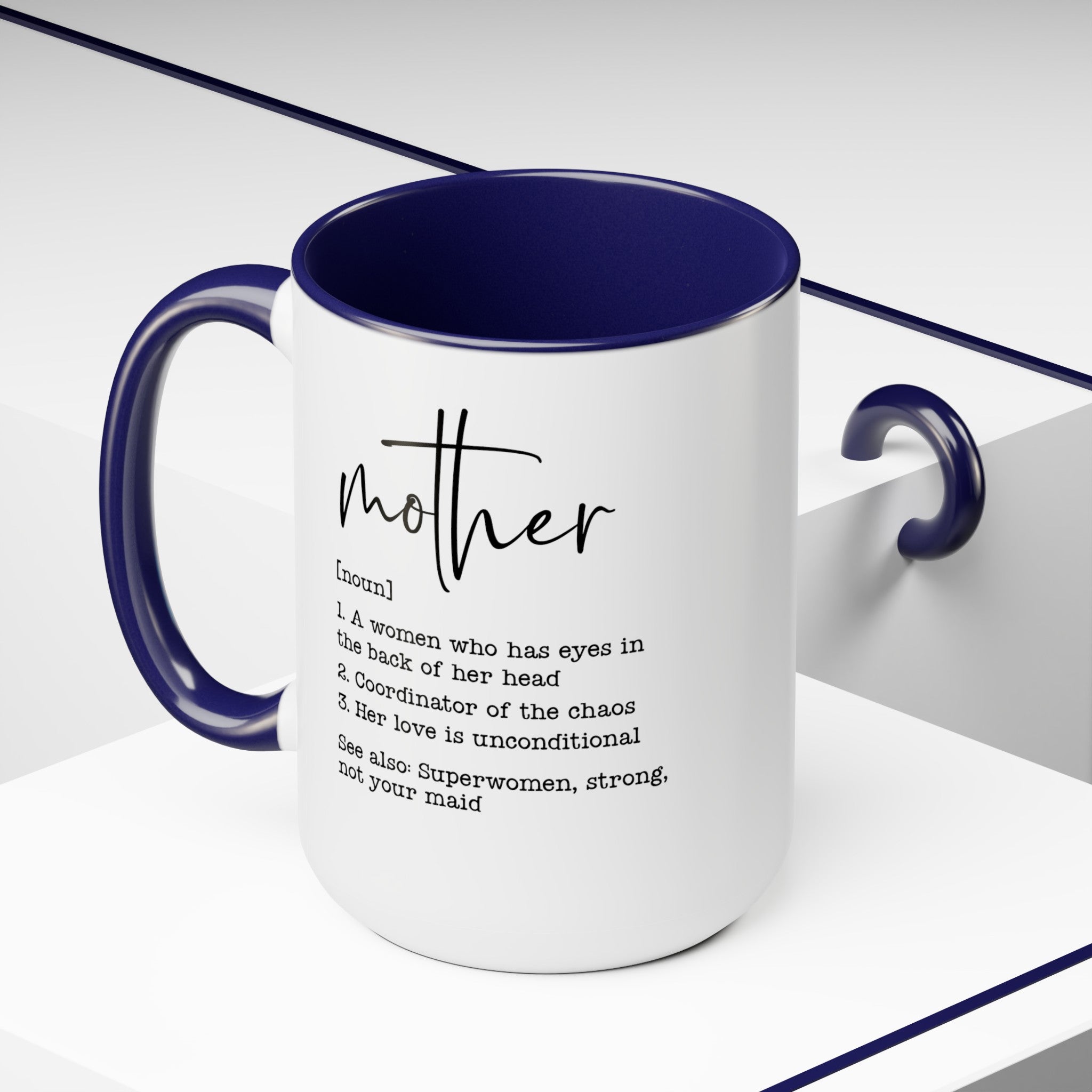 Mom Definition Two-Tone Coffee Mugs, 15oz