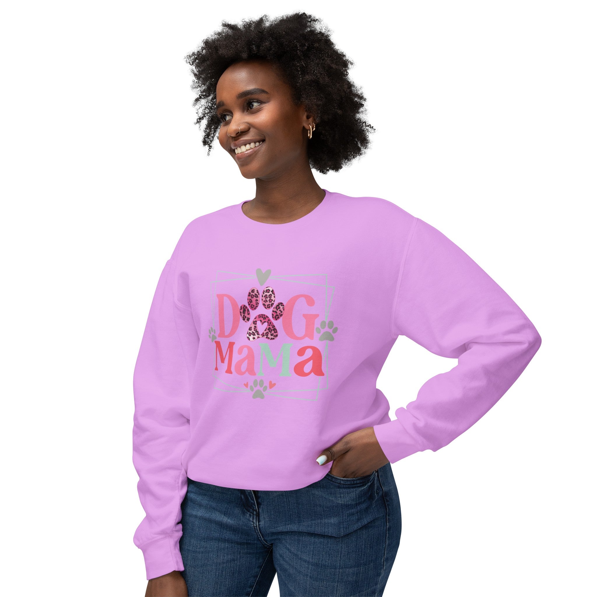 Dog Mama Lightweight Crewneck Sweatshirt