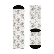 Ladies Lama and Cactus Cushioned Crew Socks