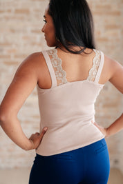 I Can Love You Better Lace Tank in Taupe