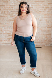 I Can Love You Better Lace Tank in Taupe