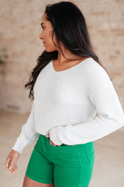 Told You So Ribbed Knit V Neck Sweater