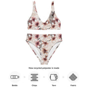 Fresh Floral Wild Animal Designs Recycled High-Waisted Bikini