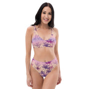 Fresh Designs Pink & Purple Palm Recycled High-Waisted Bikini