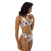 Fresh Floral Wild Animal Designs Recycled High-Waisted Bikini