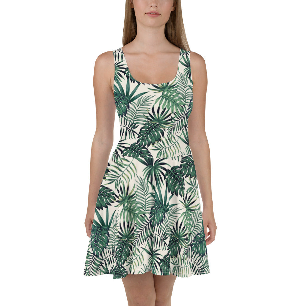 Fresh Design Palm Floral Skater Dress