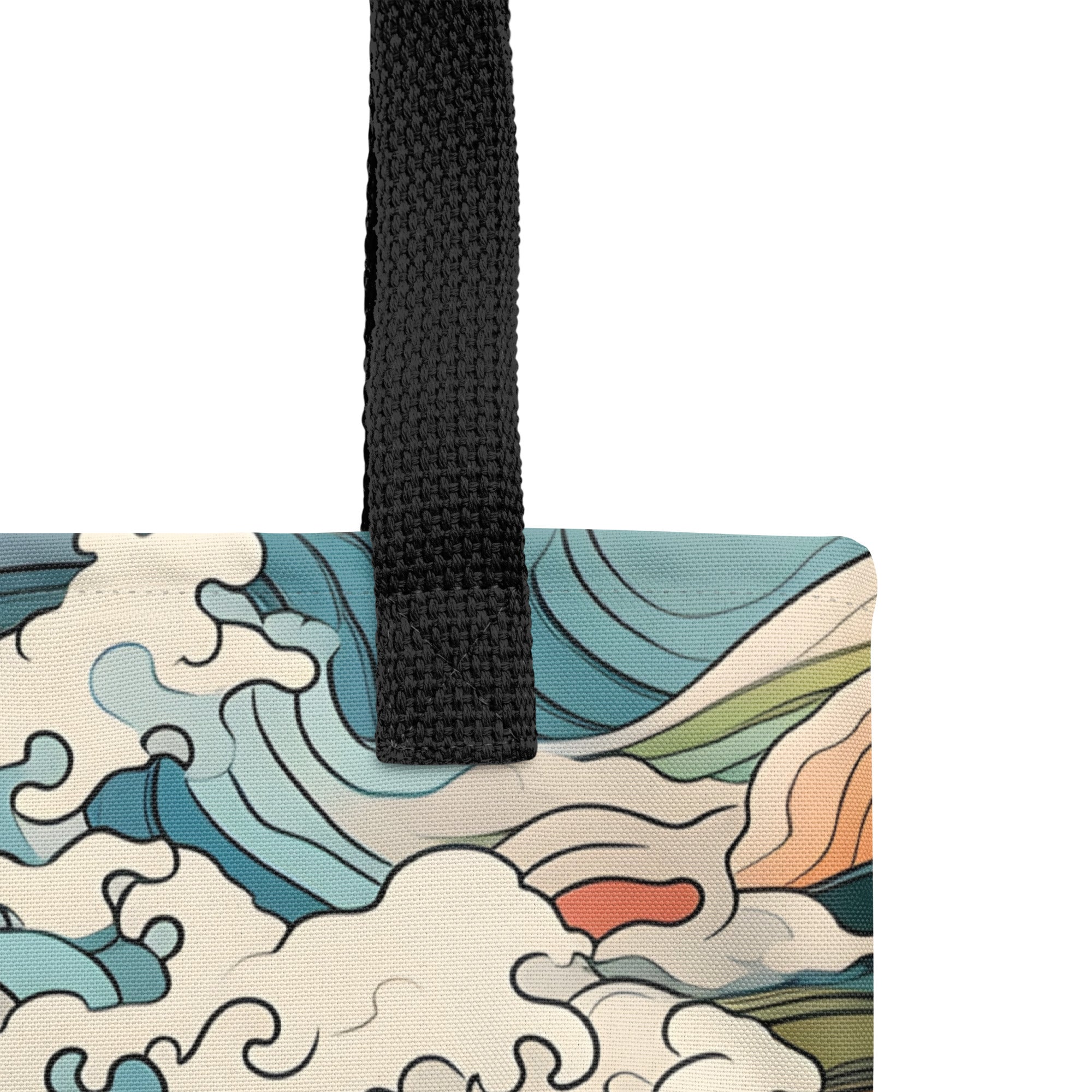 CV2 Boutique™️ Beautiful Japanese Waves Style Tote Bag