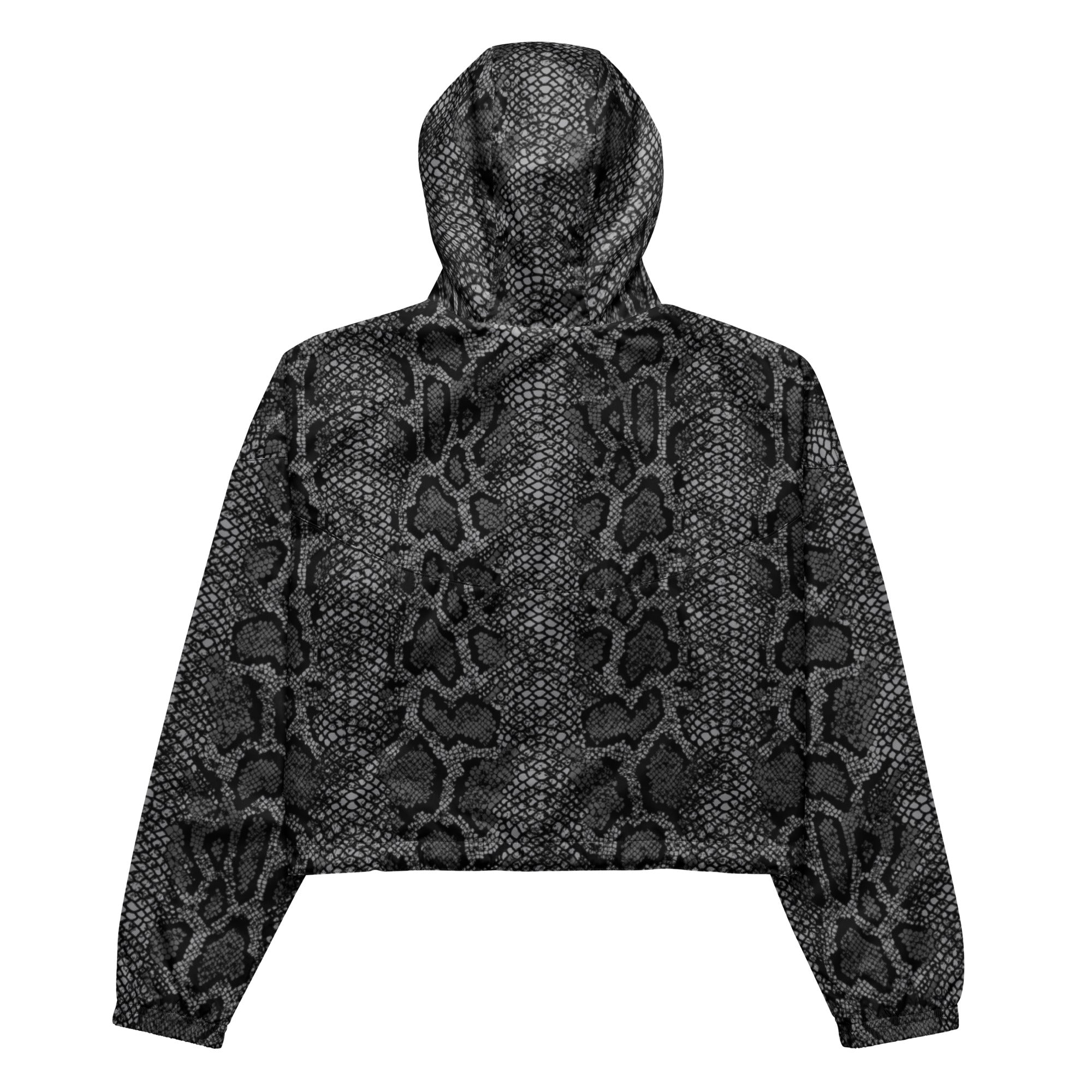 CV2 Boutique Gray And Black Snakeskin Women’s cropped windbreaker