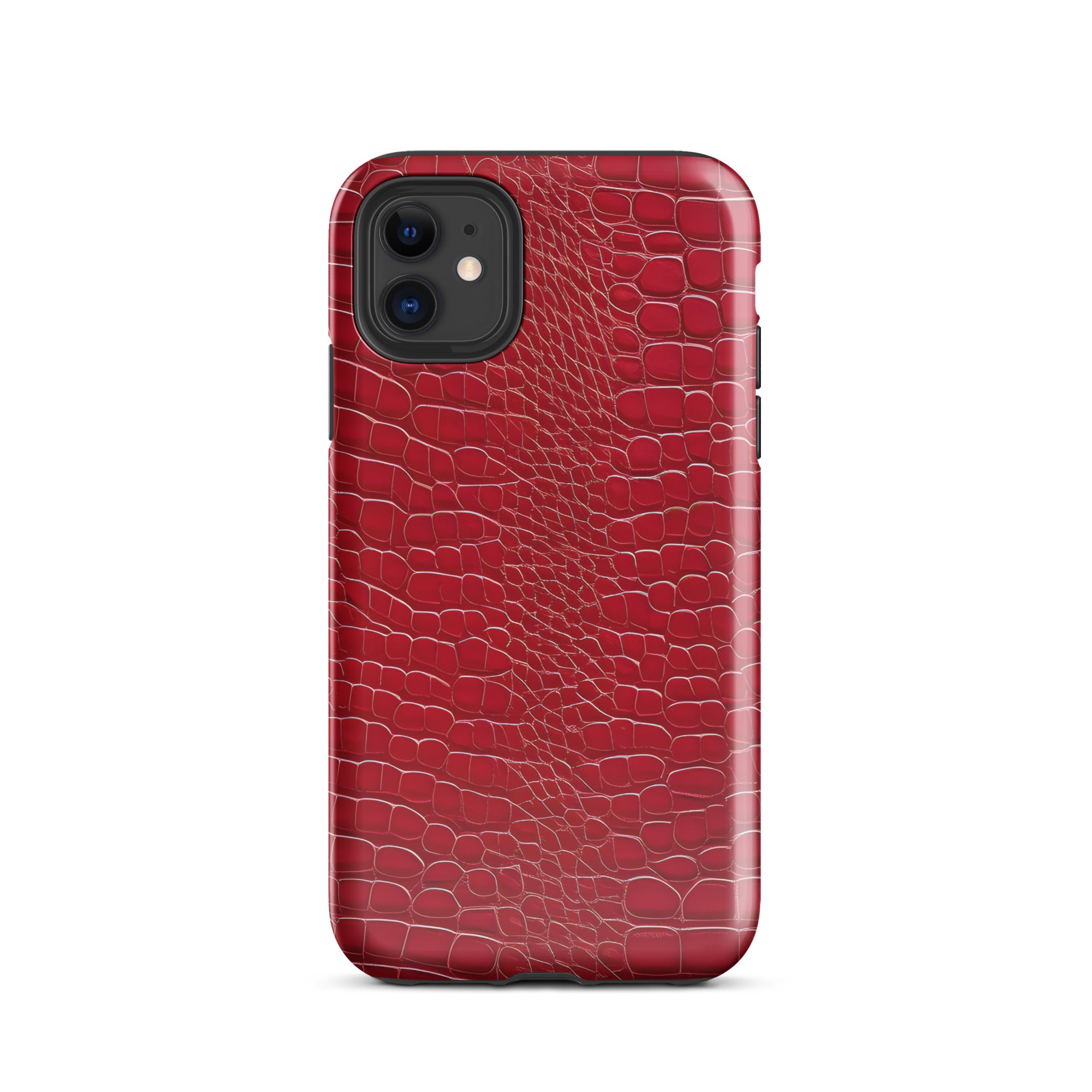 CV2 Boutique Luxury Look Faux Red Crocodile Phone Case Compatible With iPhone®