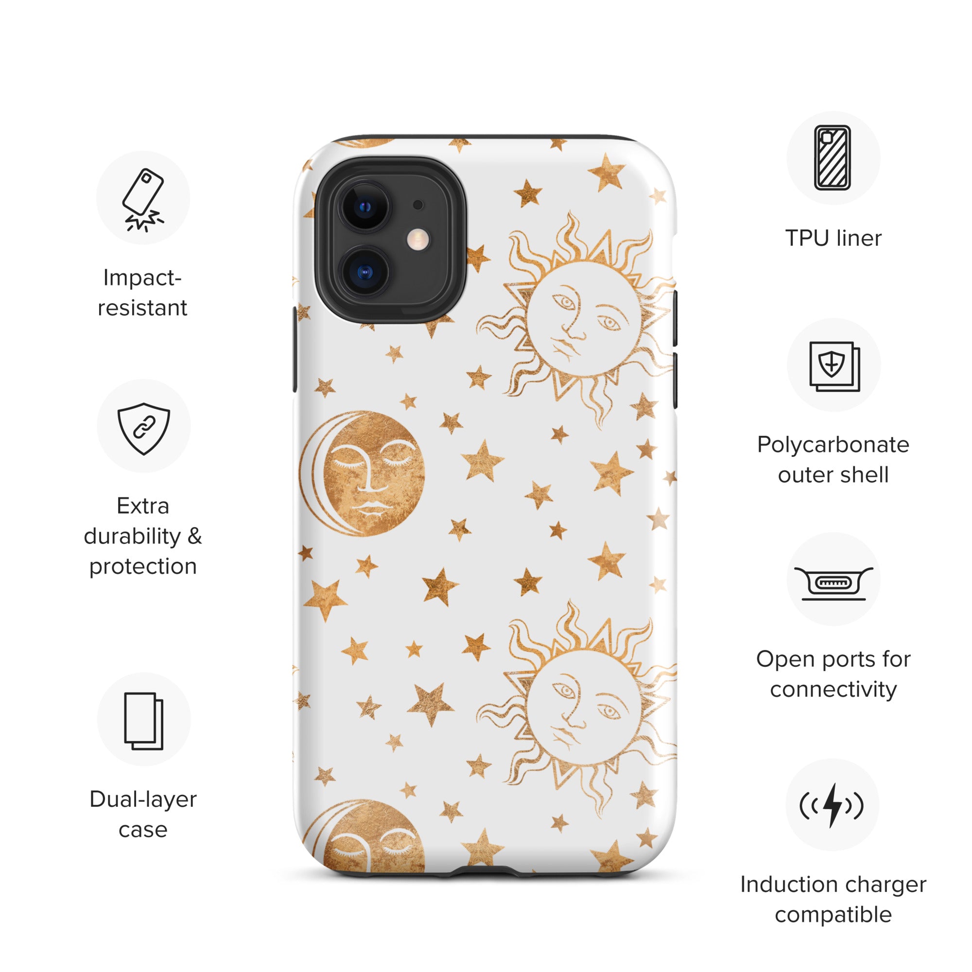 Beautiful Sun Moon And Stars Phone Case Compatible With iPhone®