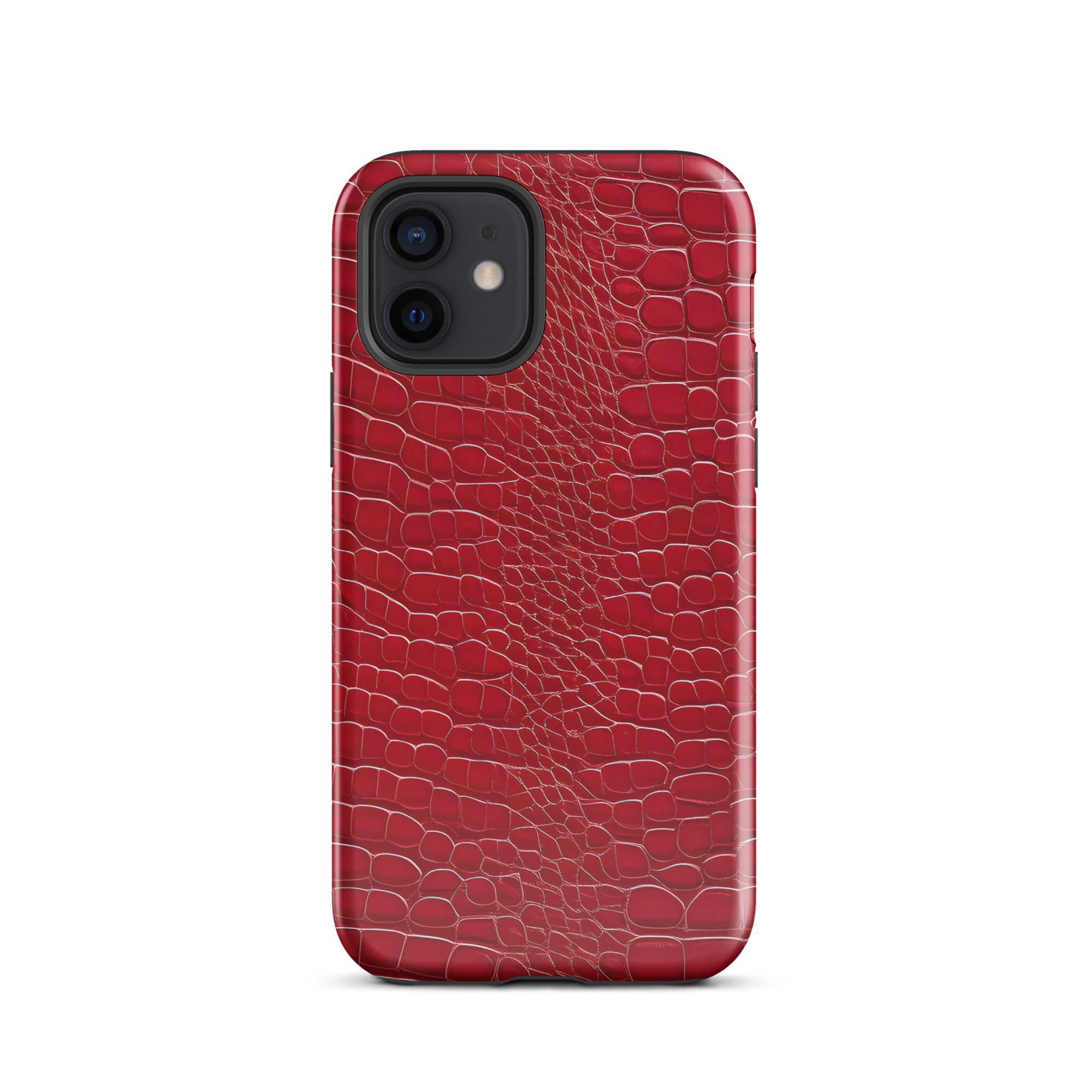 CV2 Boutique Luxury Look Faux Red Crocodile Phone Case Compatible With iPhone®