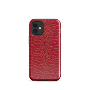 CV2 Boutique Luxury Look Faux Red Crocodile Phone Case Compatible With iPhone®