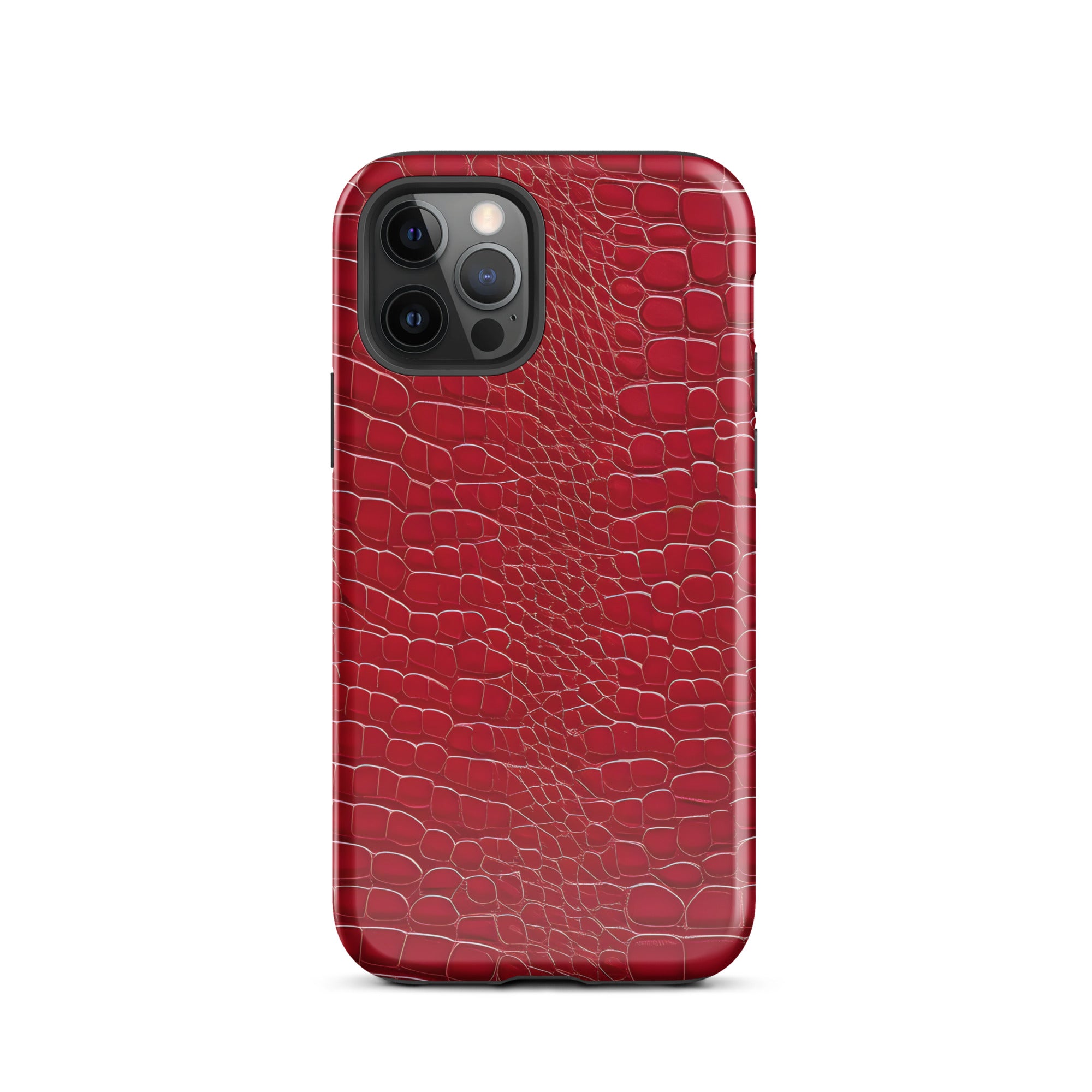 CV2 Boutique Luxury Look Faux Red Crocodile Phone Case Compatible With iPhone®